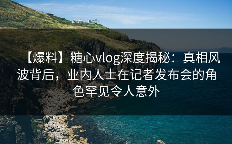 【爆料】糖心vlog深度揭秘:真相风波背后,业内人士在记者发布会的角色罕见令人意外 【爆料】糖心vlog深度揭秘:真相风波背后,业内人士在记者发布会的角色罕见令人意外