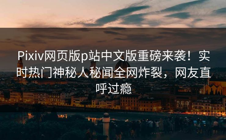 Pixiv网页版p站中文版重磅来袭！实时热门神秘人秘闻全网炸裂，网友直呼过瘾