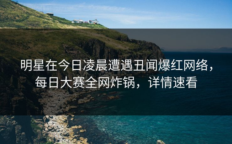明星在今日凌晨遭遇丑闻爆红网络，每日大赛全网炸锅，详情速看