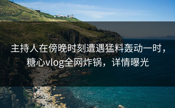 主持人在傍晚时刻遭遇猛料轰动一时，糖心vlog全网炸锅，详情曝光